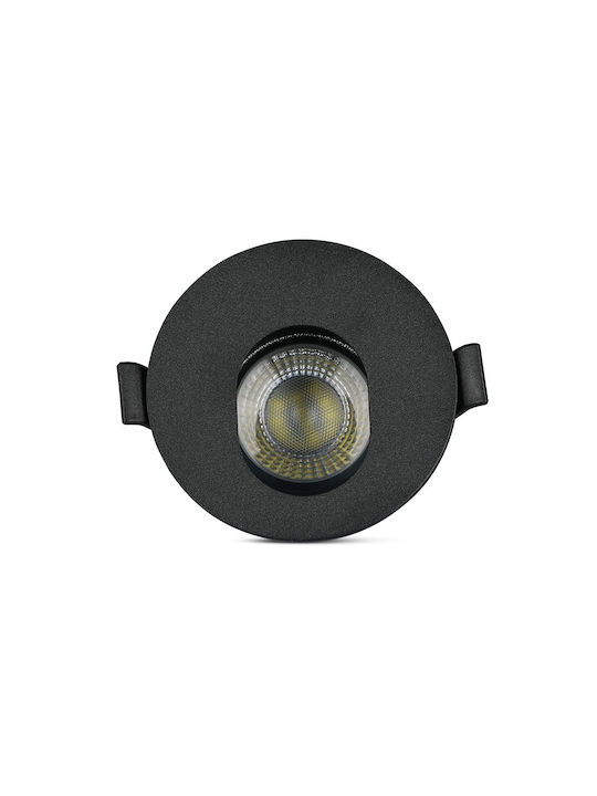 V-TAC Rotund Metalic Spot Încorporat cu Soclu GU10 Negru 8.3x8.3cm. 1buc