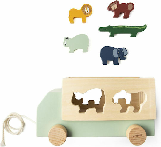 Trixie Pull-Along Toy Truck with Animals made of Wood for 36++ Months