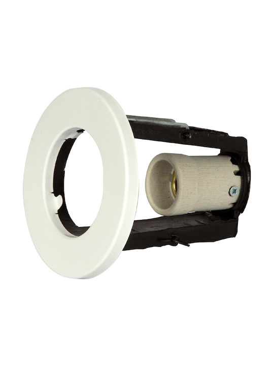 VK Lighting Rotund Metalic Spot Încorporat cu Soclu E14 R50 Alb 9.5x9.5cm. 1buc