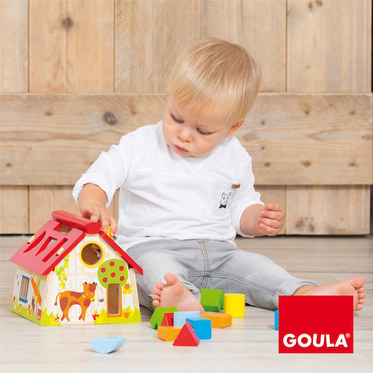 Goula Играчка за сортиране на форми Farm Geometric Forms от дърво за 12++ месеца
