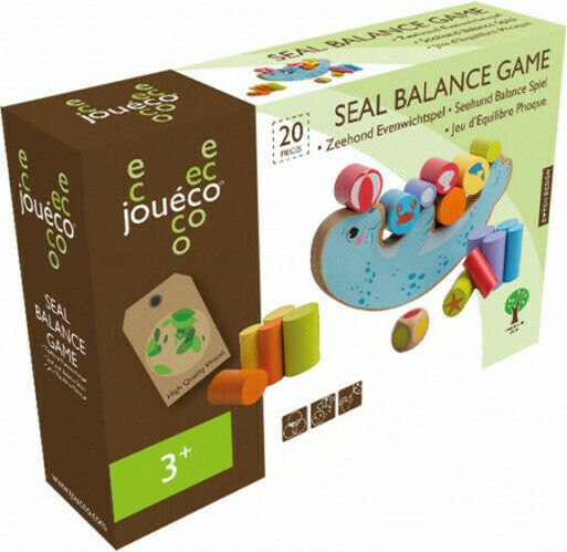 Joueco Stacking Toy Balance Game Seal made of Wood for 36++ Months