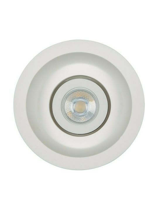 VK Lighting Rotund Tencuială Spot Încorporat cu Soclu GU10 Mișcare Alb 15.5x15.5cm. 1buc