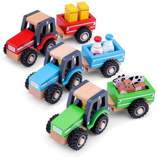 New Classic Toys Ziehspielzeug Traktor mit Tieren aus Holz für 18++ Monate