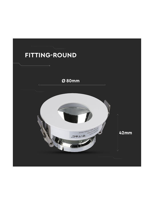 V-TAC Round Metallic Frame for Spot GU10 White 7.5x7.5cm. 1pcs