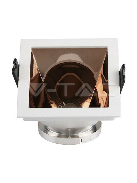 V-TAC Square Metallic Frame for Spot GU10 Copper 8.5x8.5cm. 1pcs