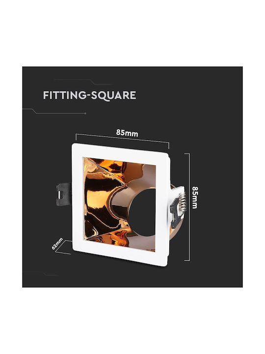 V-TAC Square Metallic Frame for Spot GU10 Copper 8.5x8.5cm. 1pcs