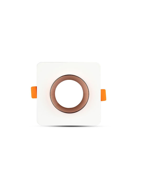 V-TAC Square Plaster Frame for Spot GU10 MR16 Copper 10x10cm. 1pcs