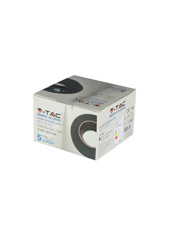 V-TAC Rund Gips Rahmen für Spots GU10 Gray 10x10cm. 3Stück