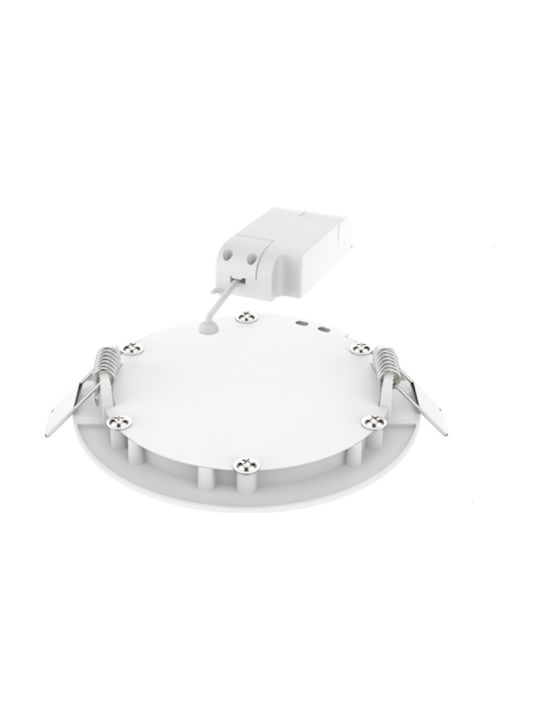 Elvhx Round Plastic Recessed Spot with Integrated LED and Natural White Light 6.5W White 11.5x11.5cm. 1pcs