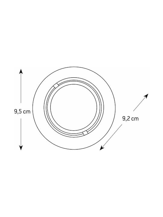 Arapidis Round Metallic Recessed Spot with Socket E14 White 9.5x9.5cm. 1pcs