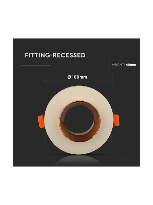 V-TAC Round Metallic Frame for Spot GU10 Copper 8x8cm. 1pcs
