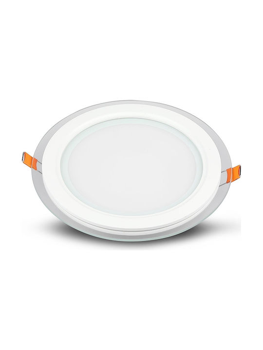 V-TAC Rotund Sticlă Spot Încorporat cu LED Integrat și Lumină Alb Rece 6W 6400K Alb 10x10cm. 1buc
