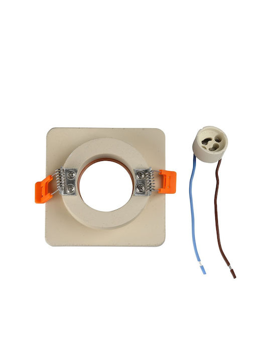 V-TAC Square Plaster Frame for Spot GU10 Copper 10x10cm. 1pcs