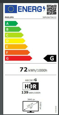 Philips Smart Τηλεόραση 50" 4K UHD LED 50PUS6754 Ambilight HDR (2019) 50PUS6754/12