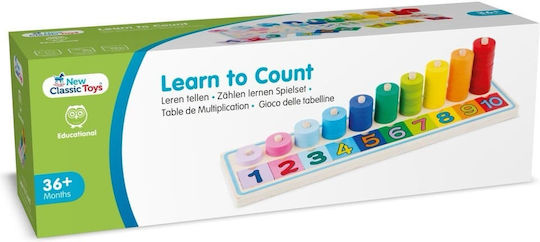 New Classic Toys Jucărie de Stivuire Învață să Numeri din Lemn pentru 10++ Luni