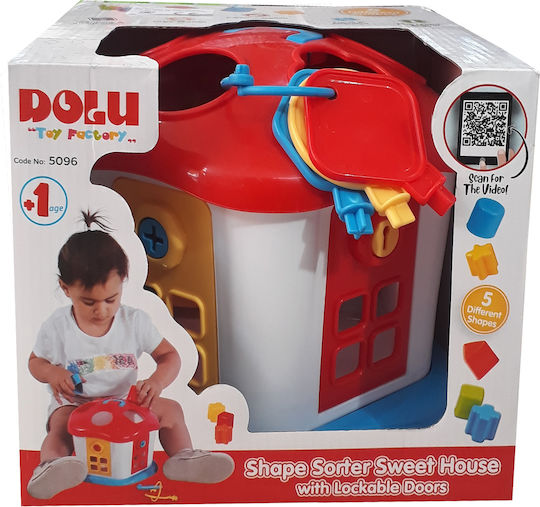 Dolu Παιχνίδι Ταξινόμησης Σχημάτων Shape Sorter Sweet House with Lockable Doors για 12+ Μηνών