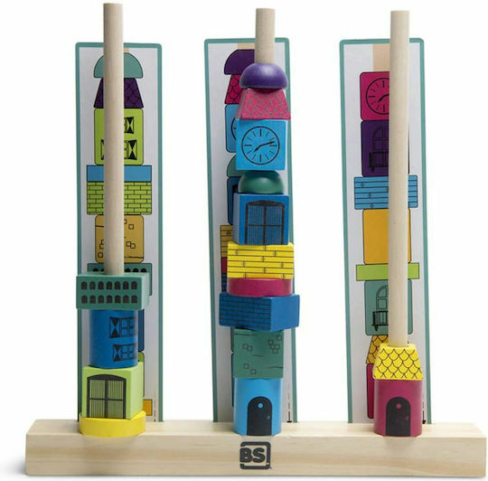 BS Toys Παιχνίδι Στοίβαξης Στοιβαζόμενοι Πύργοι από Ξύλο για 4+ Μηνών