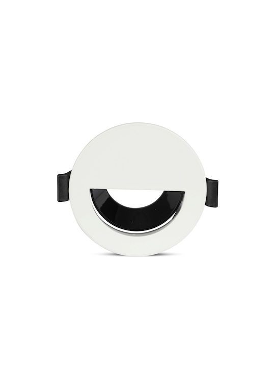 V-TAC Rotund Metalic Cadru pentru Spoturi GU10 Alb 8.3x8.3cm. 1buc