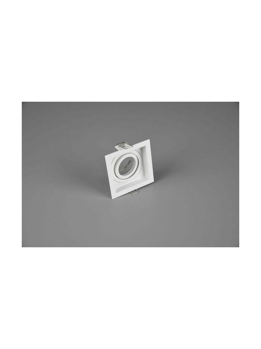 Trio Lighting Kenai Platz Metallisch Einbau Spot mit Fassung GU10 Beweglich Weiß 9.2x9.2cm. 1Stück