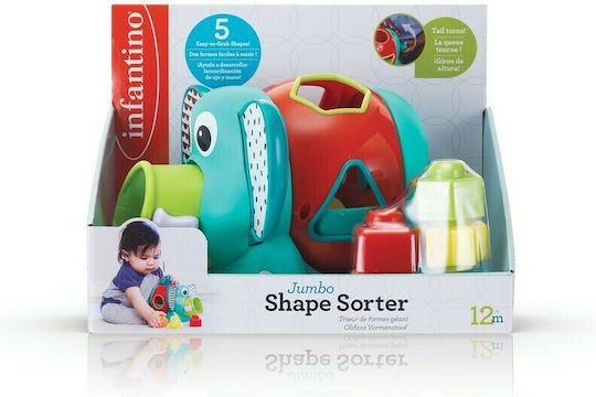 Infantino Shape Sorting Toy Elephant with Shapes Association for 12++ Months