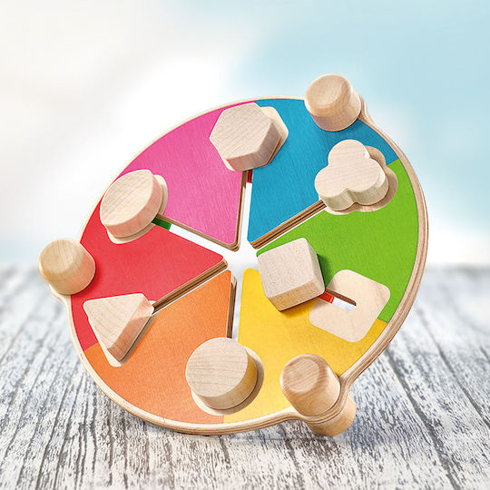 Selecta Shape Sorting Toy Color Board with Double-Sided Shapes made of Wood for 24++ Months