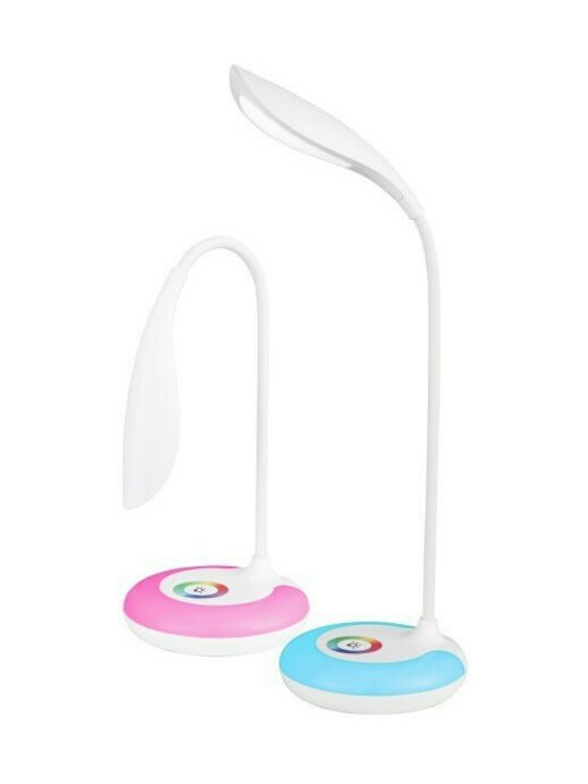 Spot Light LED Φωτιστικό Γραφείου με Εύκαμπτο Βραχίονα σε Λευκό Χρώμα