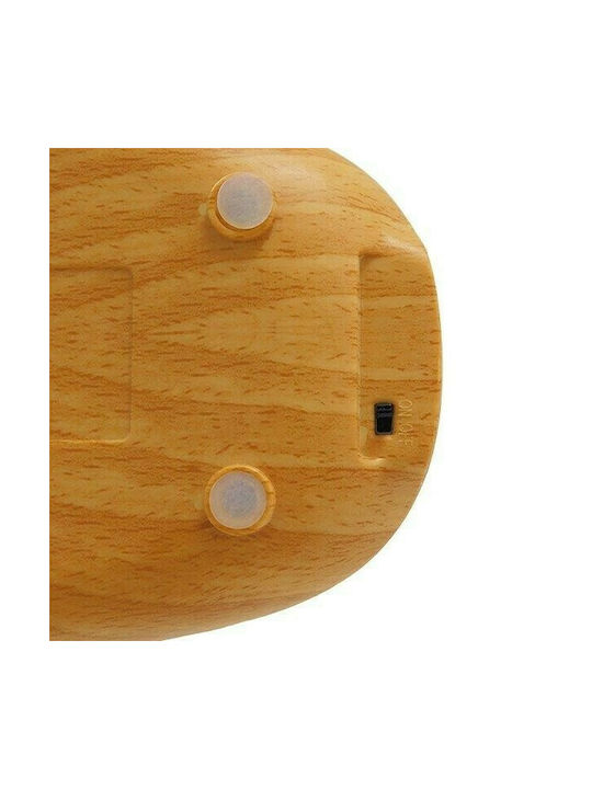 GloboStar Draper LED Office Lamp Height: 25.5cm with Wood in Silver Color