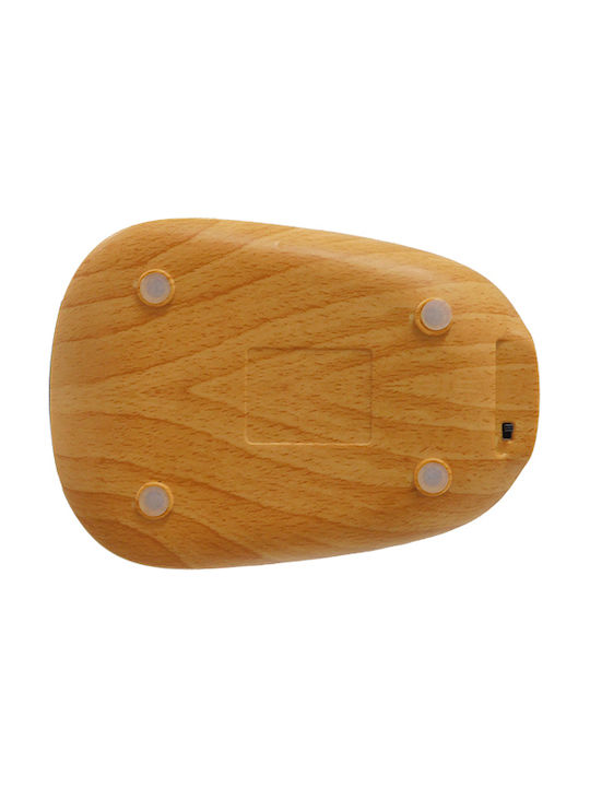GloboStar Draper LED Office Lamp Height: 25.5cm with Wood in Silver Color