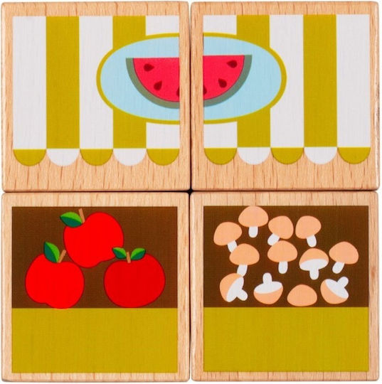 Lilliputiens Pull-Along Toy Tractable Puzzle Marius' Foodtruck made of Wood for 12++ Months
