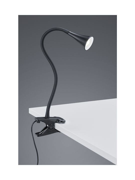 Trio Lighting Viper LED Office Lamp with Flexible Arm and Clip in Black Color