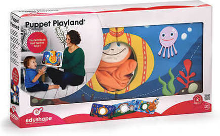 Edushape Activity Book Soft Educational Booklet with Puppet Doll made of Fabric for 3++ Months