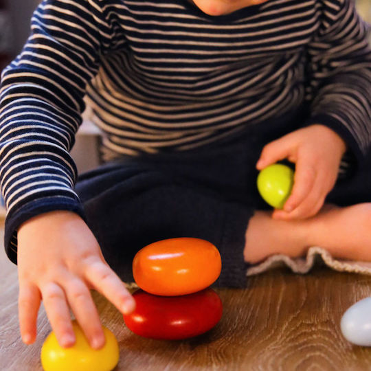 Selecta Stacking Toy Stackable Pebbles made of Wood for 12++ Months
