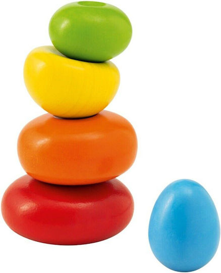 Selecta Stacking Toy Stackable Pebbles made of Wood for 12++ Months