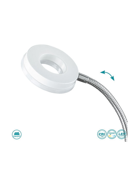 Trio Lighting Rennes LED Φωτιστικό Γραφείου με Εύκαμπτο Βραχίονα σε Λευκό Χρώμα