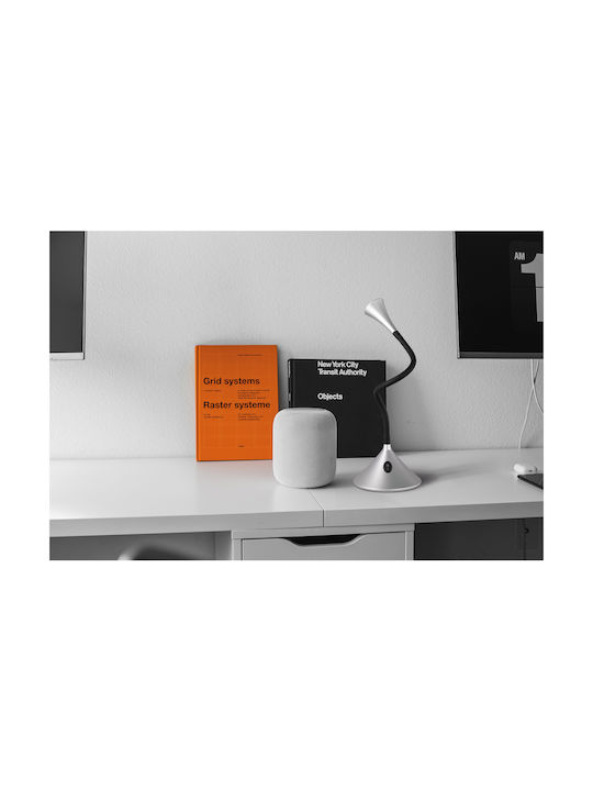 Trio Lighting Viper LED Office Lamp with Flexible Arm in Silver Color