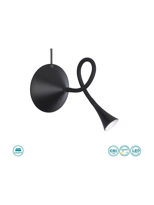 Trio Lighting Viper LED Office Lamp with Flexible Arm in Black Color
