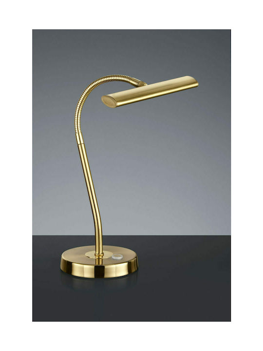 Trio Lighting Curtis LED Φωτιστικό Γραφείου με Εύκαμπτο Βραχίονα σε Χρυσό Χρώμα