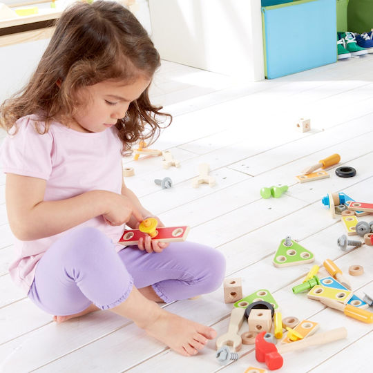 Hape Kids Wooden Workbench for 3+ Years 13 cm 35 Pieces