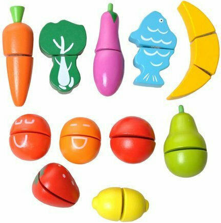 Kruzzel Fruit & Vegetable Game Cutting Disc made of Wood 14pcs