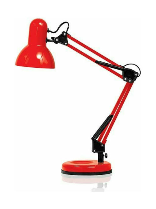 Fos me Office Lamp with Foldable Arm for Socket E27 in Red Color
