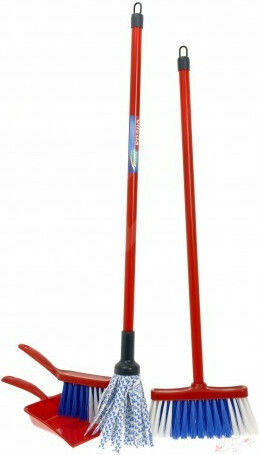 Klein Vileda Cloth Mop With Brush And Pan Set For Ages 3+ 4 Pieces