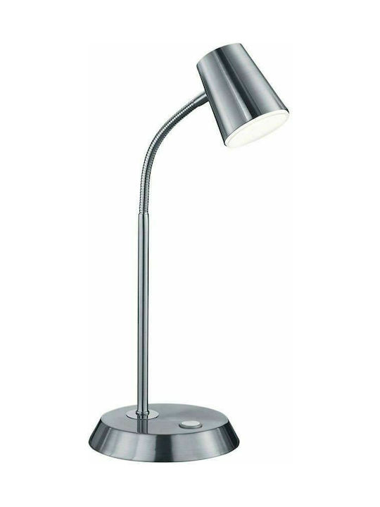 Trio Lighting Narcos LED Schreibtischlampe mit flexiblem Arm in Silber Farbe
