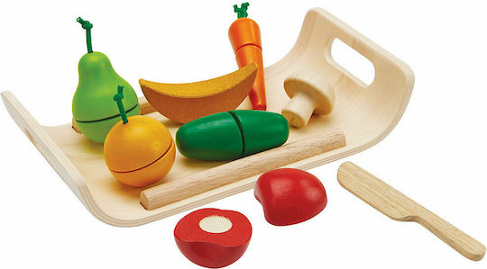 Plan Toys Φρούτα - Λαχανικά σε Δίσκο από Ξύλο για 3+ Ετών