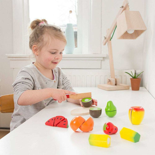 New Classic Toys Σετ Φρούτων σε Καλάθι από Ξύλο για 2+ Ετών 20τμχ