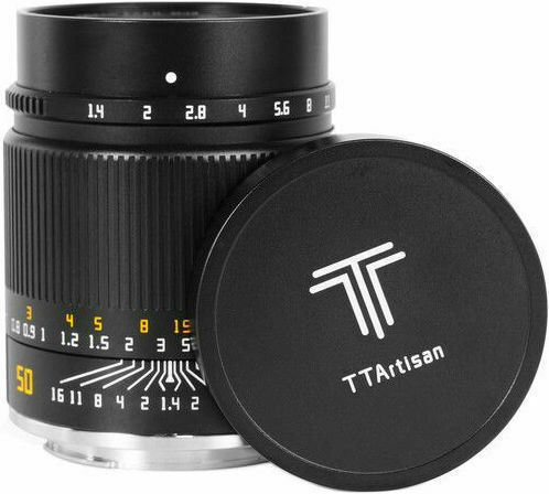 TTArtisan Cadru complet Obiectiv Foto 50mm F/1.4 Fix pentru Montura Leica L Black