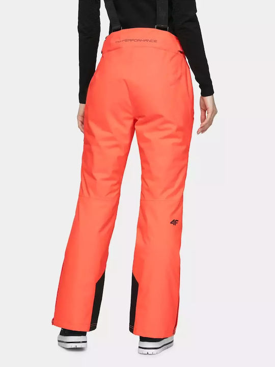 4F H4Z20-SPDN007-62N Women's Dungarees for Ski & Snowboard Orange