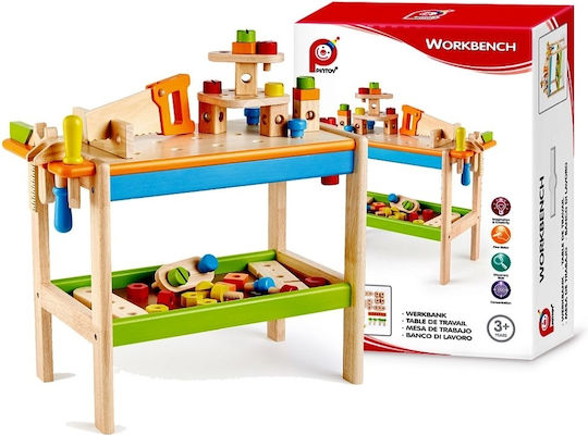 Pin Toys Wooden Carpenter's Bench with Tools for 3+ Years 48 cm