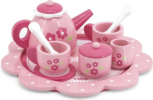Viga Toys Teeservice-Spielzeug Teeservice-Set aus Holz 12Stück