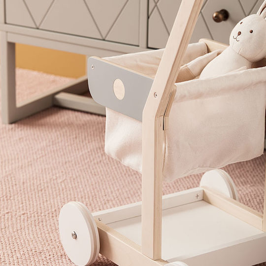 Kids Concept Cărucior Din Lemn Pentru Cumpărături Din Lemn Pentru 3+ Ani