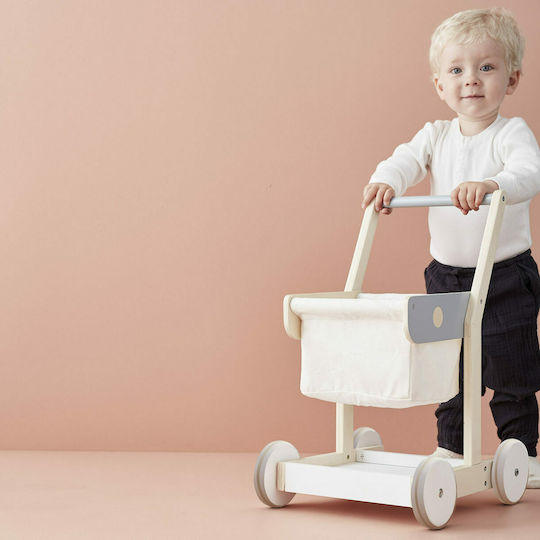 Kids Concept Cărucior Din Lemn Pentru Cumpărături Din Lemn Pentru 3+ Ani